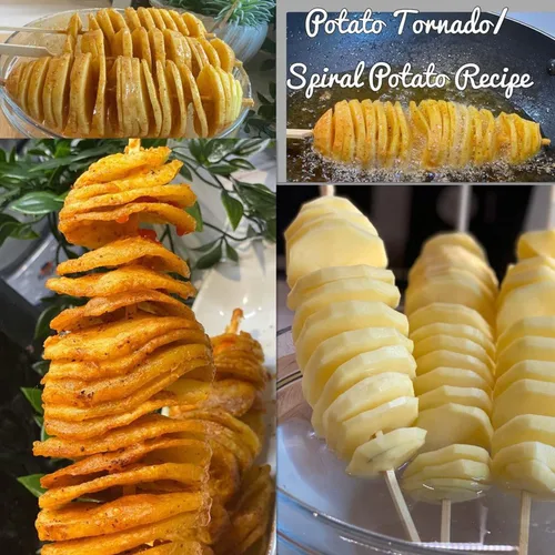 Miniatura 5 de Tornado - Cortador de papas en espiral, cortador manual AIDOIT de acero inoxidable
