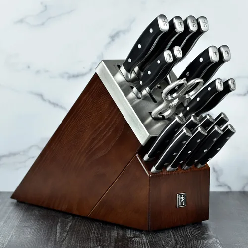 Miniatura 3 de Henckels Forged Accent - Juego de 20 cuchillos autoafilables, asas negras