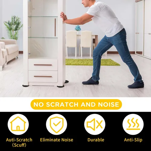 Miniatura 5 de new space - Deslizadores de muebles para alfombras, 8 piezas deslizantes redondos de 5 pulgadas para mover muebles, deslizadores móviles de muebles