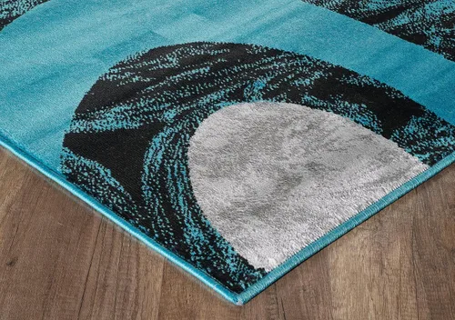 Miniatura 6 de Yafa Home Fashion Alfombra moderna y contemporánea con diseño de remolinos, lujosa, elegante y moderna (negro/gris, 2 pies x 3 pies)