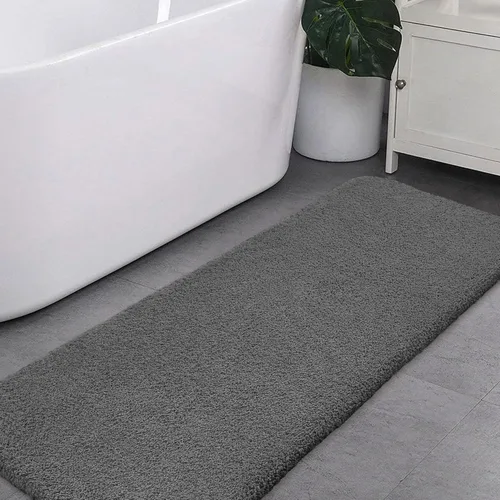 Miniatura 20 de VANZAVANZU Alfombras de Baño Antideslizantes Ultra Suaves Absorbentes de Microfibra Esponjosas Gruesas Alfombras de Baño Lavables a Máquina Gris