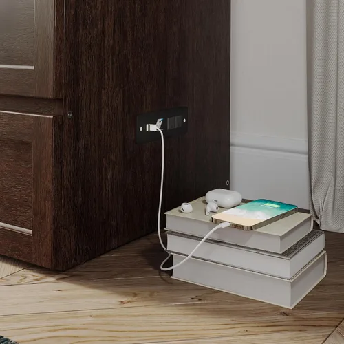 Miniatura 8 de AFI, Northfield Murphy Bed - Baúl de cama Twin XL con colchón de 6", cajón de almacenamiento y cargador USB integrado, ámbar quemado