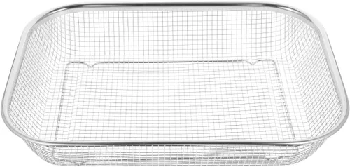 Unomor Cesta grande de malla de acero inoxidable para fregadero de cocina, colador de 14.56 x 10.62 x 2.95 pulgadas para frutas, verduras y pasta