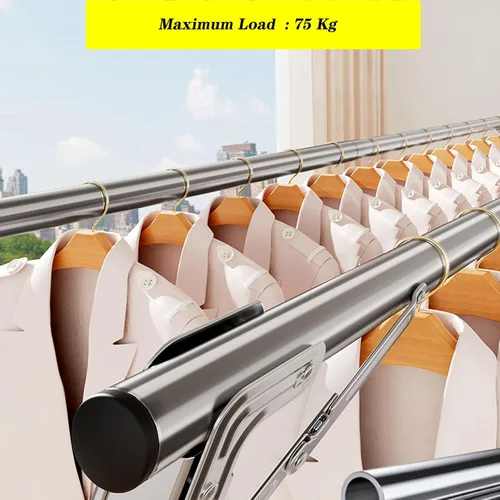 Miniatura 4 de Clothes Drying Rack Folding Indoor,Garment Racks for Hanging Clothes Heavy Duty,Laundry Standing Shelf,Stainless Steel Laundry Stand,Saves