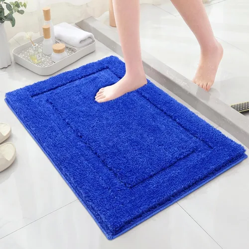 Miniatura 26 de SHACOS Alfombras de baño súper suaves y esponjosas de 24"x36" antideslizantes, lavables, alfombras de baño absorbentes, alfombras para suelo de Gris