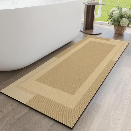 Miniatura 30 de YDKGL Alfombra de Baño Antideslizante, Respaldo de Goma Ultra Delgada Alfombras de Baño que Caben Debajo de la Puerta Secado Rápido Súper Absorbente