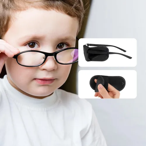 Miniatura 3 de 12 parches para ojos para adultos y niños, reutilizables, suaves, para un solo ojo izquierdo, para tratar la ambliopía perezosa y el estrabismo