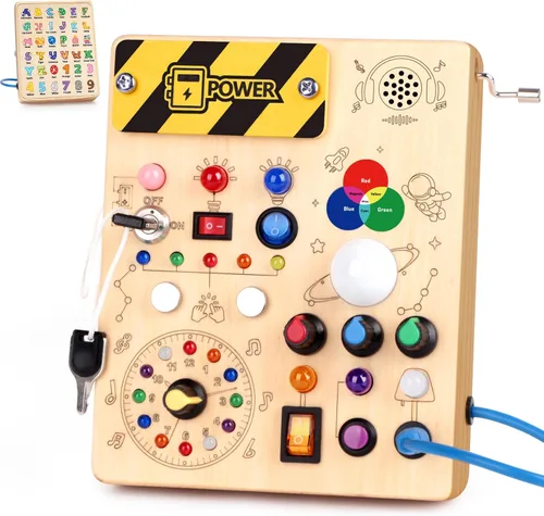 Miniatura 8 de Grarain Tablero de actividades para niños pequeños – Juguete educativo Montessori para niños y niñas de 1 a 3 años Actividad de aprendizaje