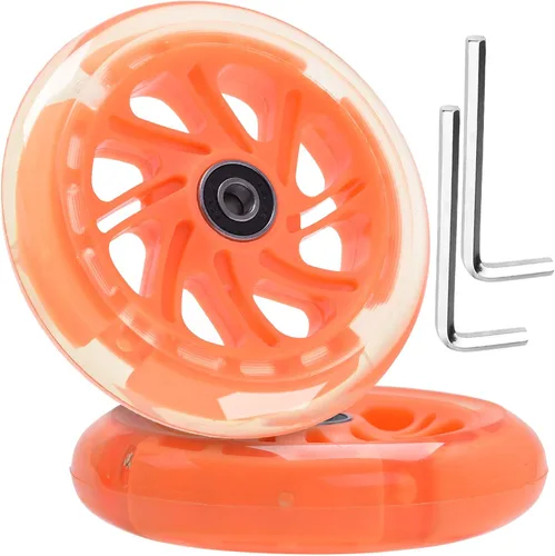 Miniatura 5 de Ruedas delanteras de 4.724 in x 1.102 in de diámetro exterior de 0.315 in en línea, rodamiento LED, rueda de flash silencioso con rodamientos ABEC-9