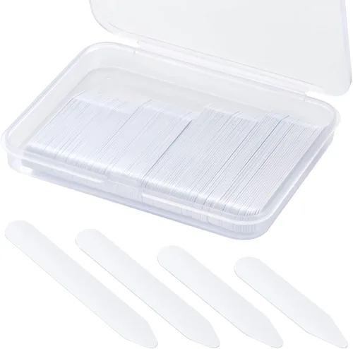 120 piezas de plástico para camisas de vestir de hombre más gruesas y más resistentes a la flexión, inserciones de cuello invisibles, tamaños 2,