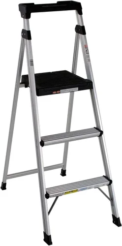 Miniatura 8 de COSCO 2 Step Lite Solutions Taburete de Escalón Plegable, Aluminio/Negro