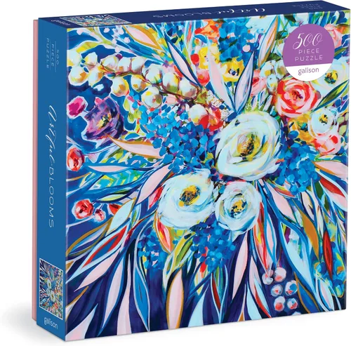 Galison Artful Blooms – Rompecabezas de 500 piezas: actividad divertida y desafiante con arte brillante y audaz de arreglo floral pintado para