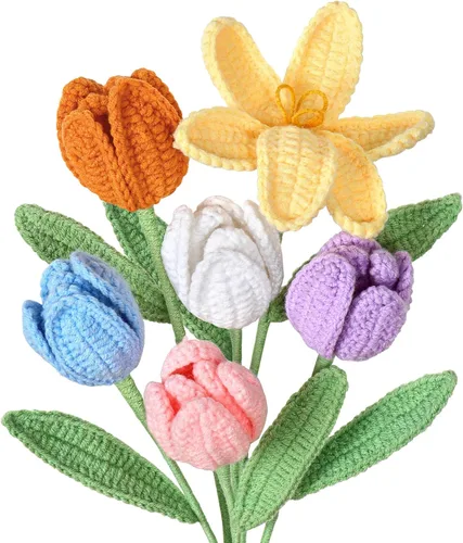 Miniatura 16 de Dremisland Fake Flower Bouquets,2 Packs Silk Rose Daisy Bouquet Artificial Flower Arrangement Realistic Rose Bouquets for Centerpiece Table Wedding