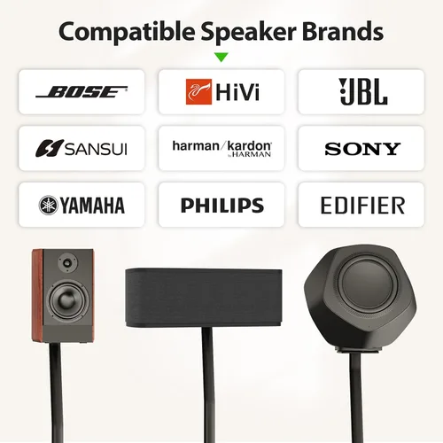 Miniatura 5 de USX MOUNT Soportes universales para altavoces, altura ajustable que se extienden de 30.0 a 39.1 pulgadas para altavoces satelitales y altavoces