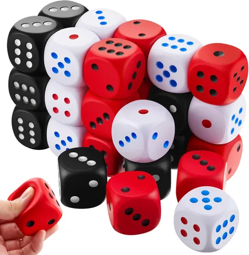 Meooeck 30 bolas de espuma para el estrés, 1.65 pulgadas, grandes, surtidos, coloridos, gigantes, falsos, educativos, para apretar, aliviar la