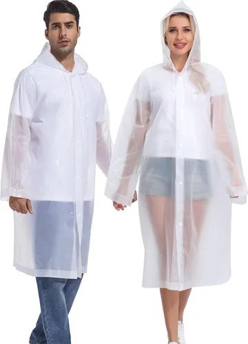 Miniatura 80 de 2 abrigos de lluvia de Borogo para adultos, chaquetas de lluvia reutilizables para hombres y mujeres