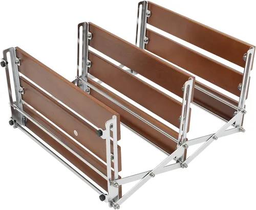 Miniatura 6 de Soporte de parrilla de 3 niveles para exteriores, mesa de picnic de madera portátil, mesa de trabajo exterior ligera, parrilla de patio trasero