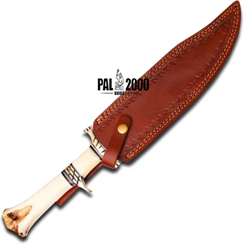 Miniatura 5 de PAL 2000 KNIVES Acero de Damasco hecho a mano 15 pulgadas caza Bowie cuchillo 9871