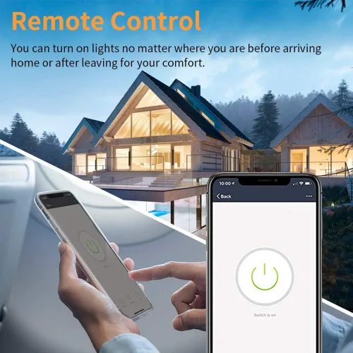Miniatura 4 de Interruptor inteligente, interruptor de luz inteligente WiFi compatible con Amazon Alexa y Google Home, necesita cable neutro, con control remoto