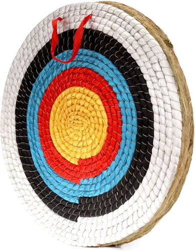 Miniatura 10 de Objetivos de tiro al arco Dostyle tradicionales de paja sólida redonda con cara de cuerda de tres capas para práctica de tiro con arco