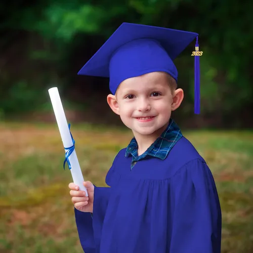Miniatura 5 de Aneco Juego de gorro de graduación para jardín de infantes preescolar con borla 2023 y banda de graduación para tamaño infantil