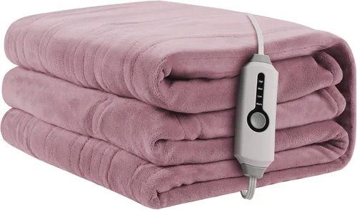 Miniatura 5 de Manta térmica eléctrica, tamaño matrimonial (72 x 84 pulgadas) y tamaño de manta (50 x 60 pulgadas), forro polar coral suave con 4 niveles