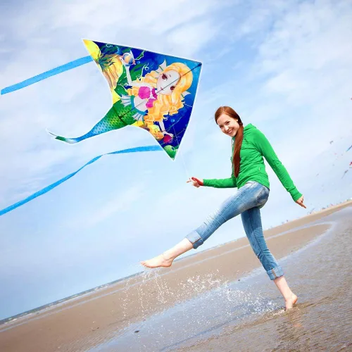 Miniatura 4 de Mint's Colorful Life Mermaid Kite for Girls & Kids, Easiest to Fly Delta Kite