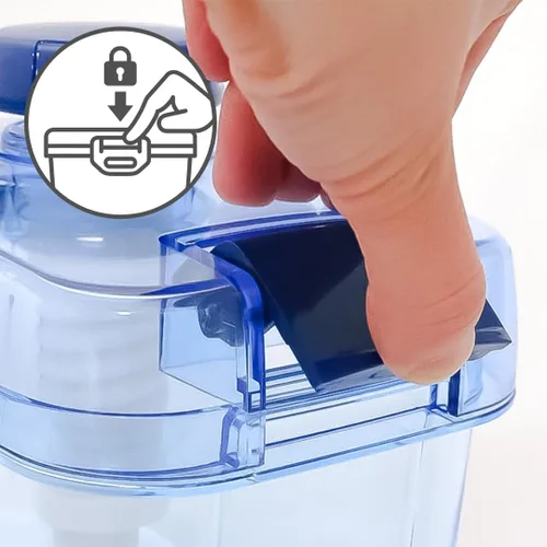 Miniatura 5 de Tsukemono - Contenedor rectangular para hacer pepinillos instantáneos, fabricado en Japón, sin BPA (azul 0.8 L)