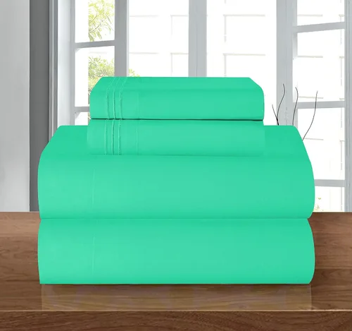 Elegant Comfort - Lujoso juego de sábanas de microfibra de 4 piezas de calidad hotelera prémium 1500 - Resistente a las arrugas, sábana bajera