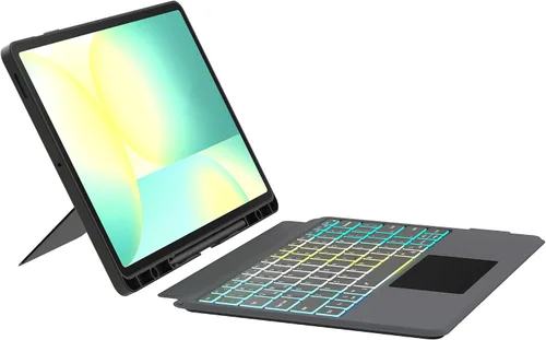 Miniatura 11 de Funda para teclado Samsung Galaxy Tab A9+ Plus/A11+ Plus de 11 pulgadas: modo DEX de un clic, teclado retroiluminado arcoíris con panel táctil