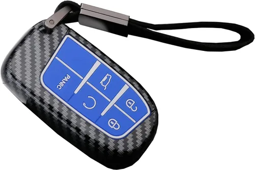 Miniatura 10 de Funda para llavero para Jeep Grand Cherokee Renegade Chrysler 200 300 Dodge RAM Durango Charger Challenger Journey Dart Fiat con 5 botones, estuche