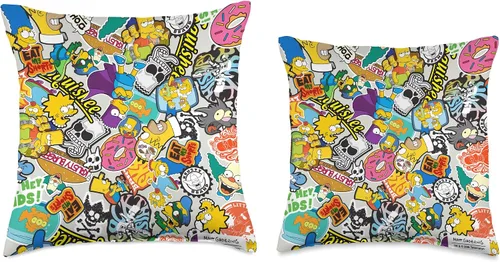 Miniatura 3 de 20th Century Television The Simpsons - Almohada de collage con calcomanías, 16.0 x 16.0 in, multicolor