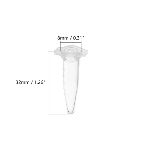 Miniatura 2 de Othmro Tubos de ensayo de centrífuga cónica de 0.0 fl oz con tapa a presión, 1000 piezas, contenedor de prueba de laboratorio, tubo de ensayo