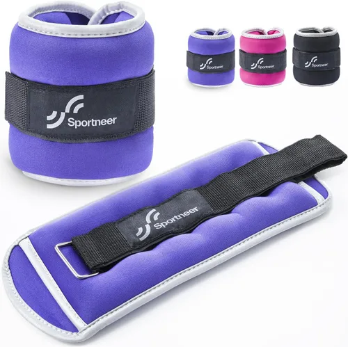Miniatura 25 de Sportneer Pesas de tobillo para muñeca, par de pesas de 1/2/4/6/10 libras para hombres, mujeres, niños, entrenamiento de fuerza, juego de pesas