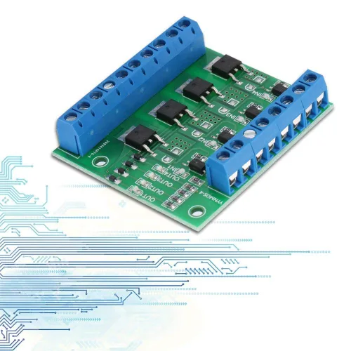 Miniatura 6 de Hilitand 4-Channel MOSFET PWM 3-20V a 3.7-27VDC 10A Módulo Controlador PLC Amplificador