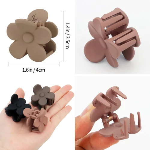 Miniatura 6 de ATODEN Accesorios para el cabello de flores pequeñas: 10 pinzas de garra de margarita, pinzas de mandíbula mate de 1.6 pulgadas para cabello grueso