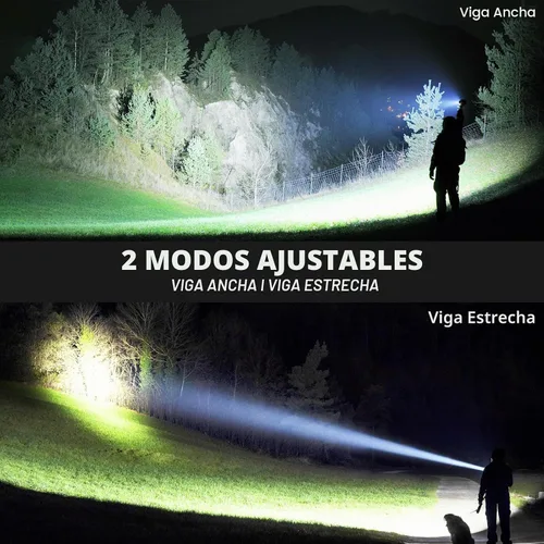 Miniatura 4 de Linterna recargable de 99,000 lúmenes altos, 7 modos de luz LED con COB, potente linterna de mano para el hogar, campamento (paquete de 2)