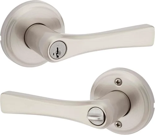 Miniatura 8 de Kwikset Katella - Manija de puerta de paso interior, palanca para puertas de armario y pasillo, manija reversible sin bloqueo, color negro mate