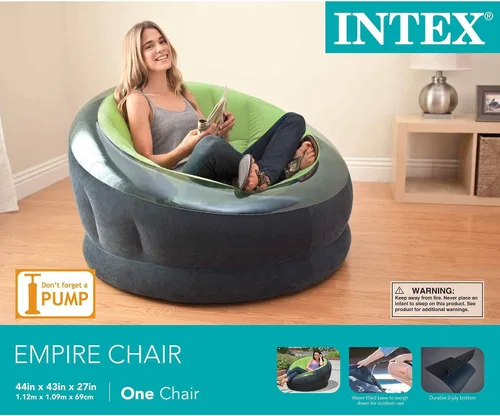 Miniatura 6 de Silla inflable Intex Empire, de 44" x 43" x 27," verde