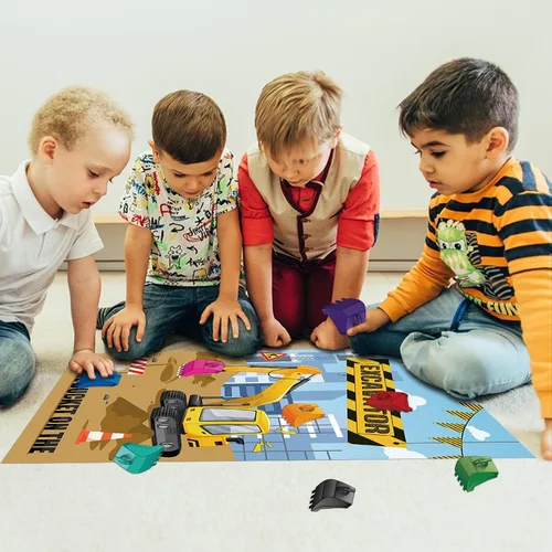 Miniatura 4 de Hxezoc Pin The Bucket on The Excavator Game con 32 cubos grandes de construcción para juegos de fiesta para niños, fiesta de cumpleaños, suministros