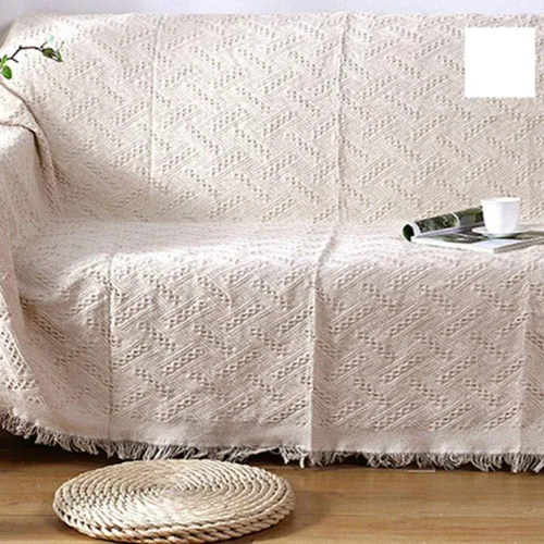 Miniatura 7 de SVIO-SOFACOVER - Manta con flecos para sofá, cama, silla, funda de sofá, tejido reversible, para casa de campo, sofá, toalla rústica, funda de sofá