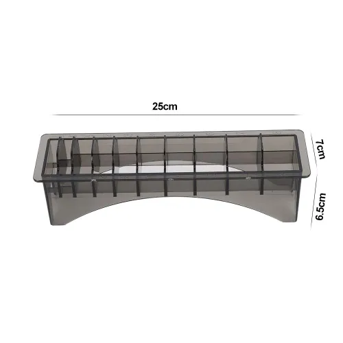 Miniatura 6 de Plplaaoo Caja de almacenamiento universal para cortapelos de 10 rejillas, organizador profesional para cortapelos eléctricos, estuche rectangular