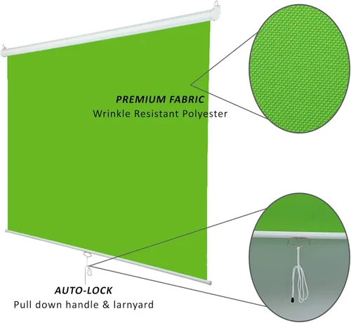 Miniatura 4 de Estilo más amplio: pantalla verde KHOMO Gear de 84 x 84 pulgadas, proyector desplegable extragrande, telón de fondo de pantalla verde, pantalla