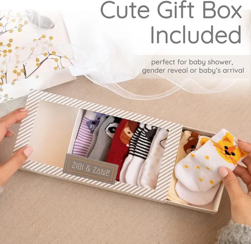 Miniatura 3 de ZIRI ZANE Juego de regalo de calcetines para bebé regalos para bebés recién nacidos para niños y niñas 7 pares únicos bonito y divertido regalo