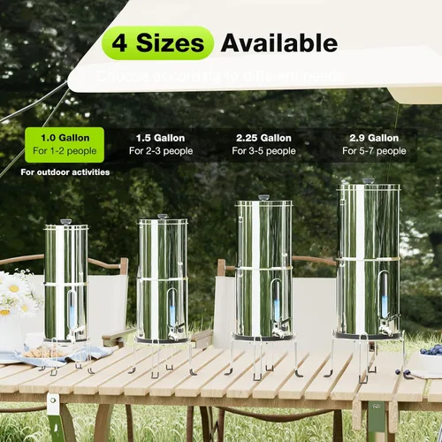 Miniatura 8 de Purewell Sistema de filtro de agua de gravedad portátil de 1.0 galones, sistema de encimera de ultrafiltración de 4 etapas de 0.01 μm con ventana