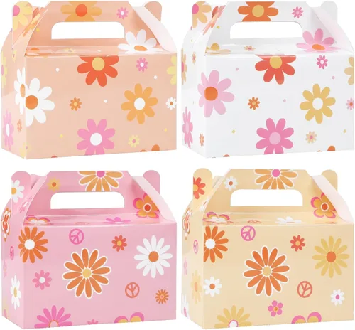 12 cajas de regalo de flores de margarita, suministros de fiesta, margaritas hippie, regalos de fiesta, cajas de regalo para niñas, cumpleaños, baby