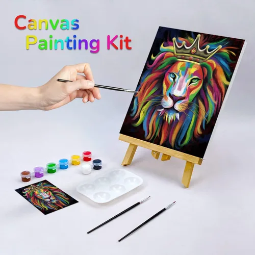 Miniatura 2 de Kit de pintura de lienzo predibujado para pintura para adultos, kits de fiesta, pintura y sorbos, suministros de fiesta, lienzo de 8 x 10 pulgadas