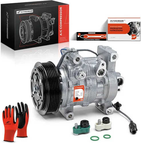 A-Premium Compresor de aire acondicionado con embrague compatible con Honda Fit 2015 2016 2017 2018, con compresor 10SA11E, con polea de 6 ranuras