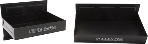 Miniatura 2 de Bandejas de almacenamiento de herramientas magnéticas sin marcar de Steelman para cajas de herramientas rodantes, acero duradero, juego de 4 piezas