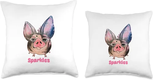 Miniatura 3 de Farm Animals Live Sparkles The Pig - Almohada (16 x 16 pulgadas), multicolor